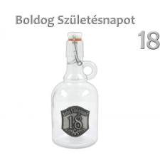  Óncimkés Füles csatos üveg Boldog 18. Születésnapot 0,5l - Óncimkés csatos üveg dekoráció