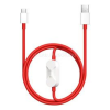 OnePlus SUPERVOOC adatkábel 2in1 (Type-C - Type-C, 67W, 8A, gyorstöltő, 120cm, törésgátló, Watch töltő) PIROS (OP2IN1SPVCABLE)