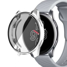 OnePlus Watch, Okosóra szilikon védőtok, előlapvédős, Galvanizált Ezüst okosóra kellék