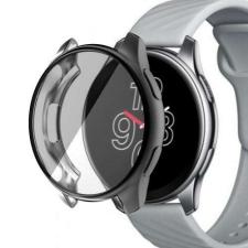 OnePlus Watch, Okosóra szilikon védőtok, előlapvédős, Galvanizált Fekete okosóra kellék