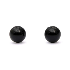 Onix ásvány cabochon beszúrós fülbevaló nemesacél szerelékkel, 8 mm, nikkelmentes, kézműves ékszer szett