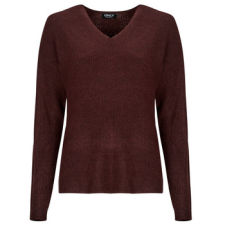 Only Pulóverek ONLCAMILLA V-NECK L/S PULLOVER KNT Bordó EU XL női pulóver, kardigán