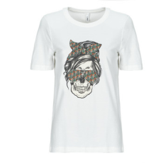 Only Rövid ujjú pólók ONLABELLA L/S GLITTER V-NECK CS KNT Fehér EU M