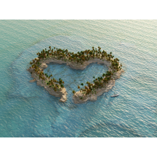  Öntapadó és lemosható fali tapéta Szigete szív, 200 x 150 cm tapéta, díszléc és más dekoráció