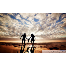  Öntapadó és mosható falfestmény A tengernél együtt, 250 x 200 cm tapéta, díszléc és más dekoráció