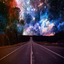  Öntapadó és mosható falfestmény Absztrakt út az univerzumban, 200 x 150 cm tapéta, díszléc és más dekoráció