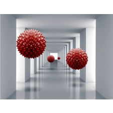  Öntapadó és mosható falfestmény Alagút piros golyókkal, 350 x 250 cm tapéta, díszléc és más dekoráció