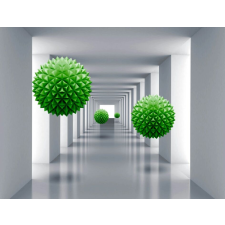  Öntapadó és mosható falfestmény Alagút zöld golyókkal, 350 x 250 cm tapéta, díszléc és más dekoráció