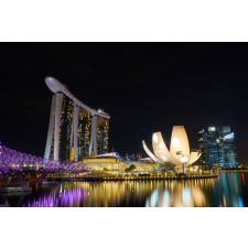  Öntapadó és mosható falfestmény City86 Singapore éjjel, 200 x 150 cm tapéta, díszléc és más dekoráció