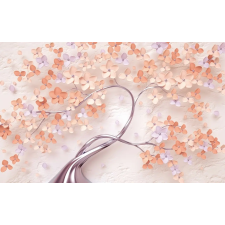  Öntapadó és mosható falfestmény Fa krémszínű virágokkal, absztrakt, 250 x 150 cm tapéta, díszléc és más dekoráció