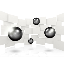  Öntapadó és mosható falfestmény Fal fekete golyókkal, 250 x 150 cm tapéta, díszléc és más dekoráció