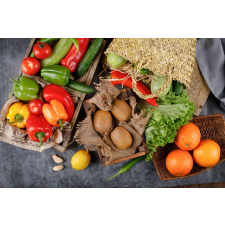  Öntapadó és mosható falfestmény Food22 - zöldség és gyümölcs, 250 x 150 cm tapéta, díszléc és más dekoráció