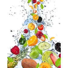  Öntapadó és mosható falfestmény Gyümölcsrobbanás, 150 x 205 cm grafika, keretezett kép
