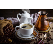  Öntapadó és mosható falfestmény Összetétel66 Kávé, rusztikus elrendezés2, 350 x 200 cm tapéta, díszléc és más dekoráció