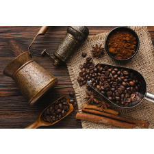  Öntapadó és mosható falfestmény Összetétel68 Kávé, rusztikus elrendezés4, 200 x 150 cm tapéta, díszléc és más dekoráció