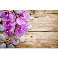  Öntapadó és mosható falfestmény Rózsaszín orchidea kövekkel, 250 x 200 cm tapéta, díszléc és más dekoráció