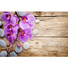  Öntapadó és mosható falfestmény Rózsaszín orchidea kövekkel, 350 x 200 cm tapéta, díszléc és más dekoráció