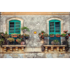  Öntapadó és mosható falfestmény Vintage erkélyek, 300 x 200 cm