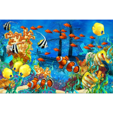  Öntapadó és mosható falfestmény Víz alatti világ 2, 250 x 200 cm tapéta, díszléc és más dekoráció