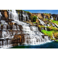  Öntapadó és mosható falfestmény Vízesés Vietnamban 2, 300 x 250 cm tapéta, díszléc és más dekoráció