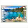  Öntapadó és mosható falfestmény Window Beach a tavon naplementekor, 250 x 170 cm
