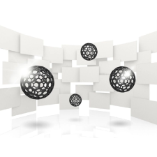  Öntapadó és mosható fali tapéta Fal fekete golyókkal2, 350 x 250 cm tapéta, díszléc és más dekoráció