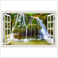  Öntapadó fotótapéta Window Bigar Waterfall Romániából, 250 x 170 cm tapéta, díszléc és más dekoráció