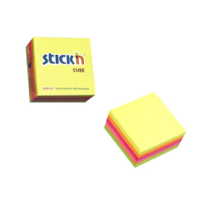 Öntapadó jegyzettömb STICK'N 76x76mm neon mix 400 lap post-it