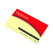 Öntapadós jegyzet OPTIMA 38x51mm sárga 100 lap post-it