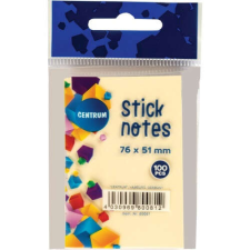Öntapadós jegyzettömb Centrum Stick Notes 51x76 mm, 100 lapos, pasztel sárga post-it