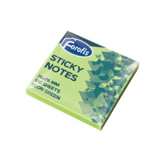 Öntapadós jegyzettömb Forofis 76x76 mm 80 lapos neon zöld post-it