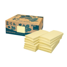 Öntapadós jegyzettömb Info Notes 125x75 mm 100 lapos sárga környezetbarát post-it