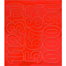 . Öntapadós matrica, 5 cm-es, számlap, piros információs címke