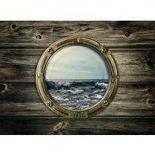  Öntapadós tapéta A tenger a lőrésen keresztül, 350 x 250 cm tapéta, díszléc és más dekoráció