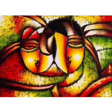  Öntapadós tapéta Absztrakt arcok2, 250 x 200 cm tapéta, díszléc és más dekoráció