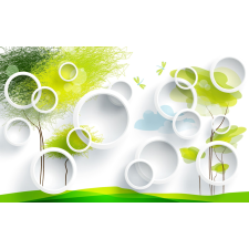  Öntapadós tapéta Fák és körök, 400 x 250 cm tapéta, díszléc és más dekoráció