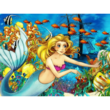  Öntapadós tapéta Mermaid, óceán, gyerekrajzok, 200 x 150 cm tapéta, díszléc és más dekoráció