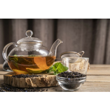  Öntapadós tapéta Összetétel54 Teáskanna teával, 200 x 150 cm tapéta, díszléc és más dekoráció