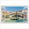  Öntapadós tapéta Rialto Bridge ablak, Velence, gondola, 250 x 170 cm