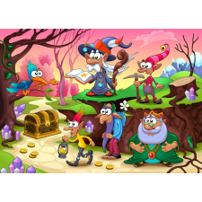  Öntapadós tapéta Törpök, erdő, kincs, gyerekrajzok, 350 x 250 cm tapéta, díszléc és más dekoráció