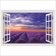  Öntapadós tapéta Window Sunset, levendula, nyári, 250 x 170 cm tapéta, díszléc és más dekoráció