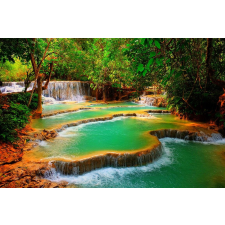  Öntapadós tapéta, Zöld vízlépcső, 250 x 150 cm tapéta, díszléc és más dekoráció