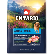 Ontario Adult All Breeds Monoprotein Turkey & Sweet Potatoes 2,25 kg kutyaeledel