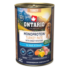  Ontario Adult monoproteines pulykapástétom édesburgonyával – 400 g kutyaeledel