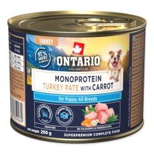  Ontario Puppy monoproteines pulykapástétom sárgarépával – 200 g kutyaeledel