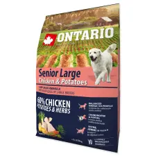  ONTARIO száraztáp idős, nagytestű kutyáknak csirkével és rizzsel 2,25kg jutalomfalat kutyáknak