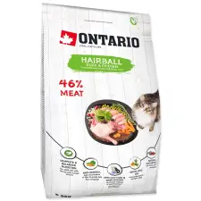  ONTARIO száraztáp szőrlabda képződés ellen macskáknak 2kg macskaeledel