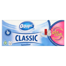 Ooops! Classic papírzsebkendő Sensitive - 3 rétegű, 90db higiéniai papíráru