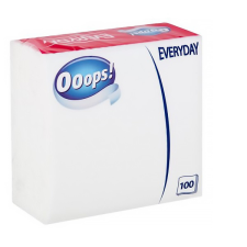 Ooops! Szalvéta ooops! everyday 1 rétegű 100 lapos 33x33 cm fehér papírárú, csomagoló és tárolóeszköz