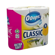 Ooops Toalettpapír, 3 rétegű, 4 tekercses, OOOPS Classic, kamilla (KHHVP063) higiéniai papíráru